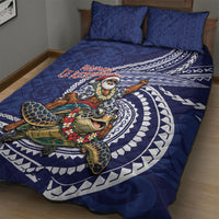 Samoa Christmas Quilt Bed Set Santa Riding Sea Turtle DT05 - Polynesian Pride
