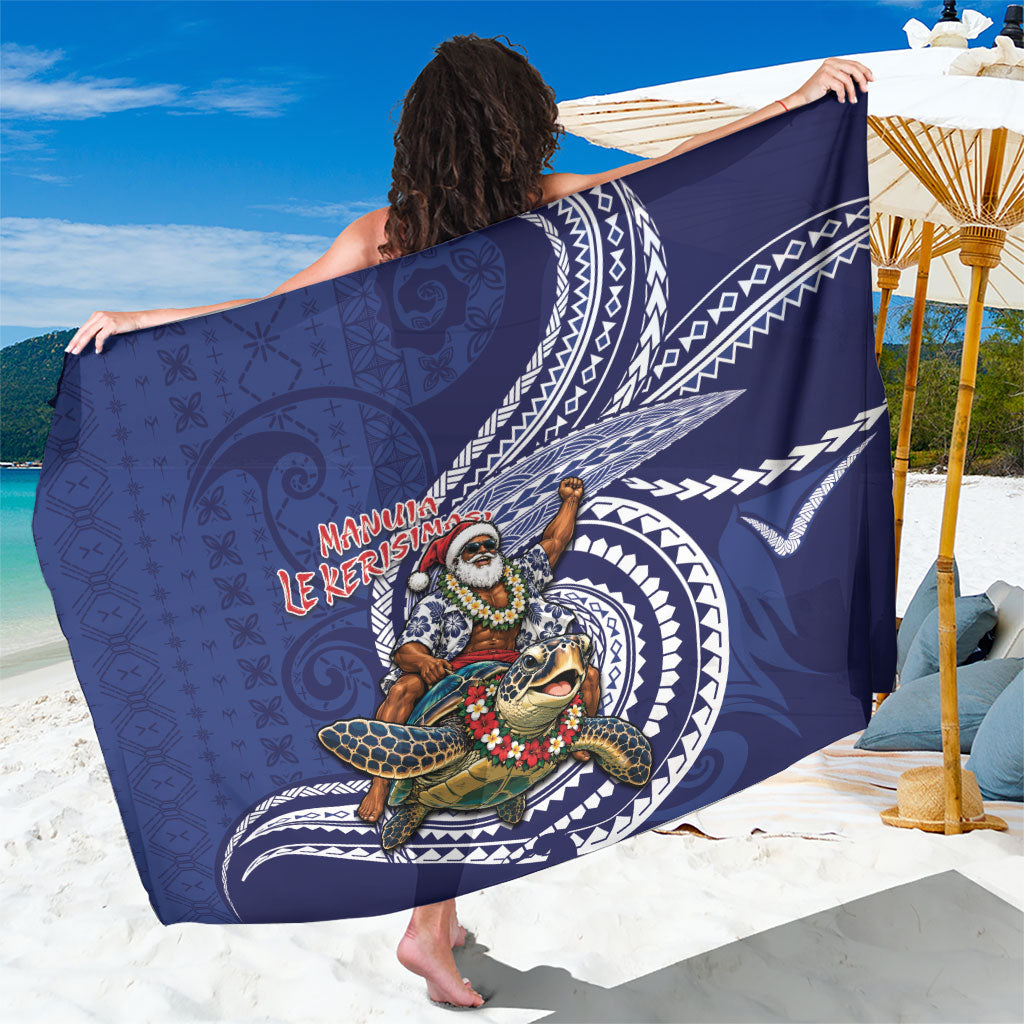 Samoa Christmas Sarong Santa Riding Sea Turtle