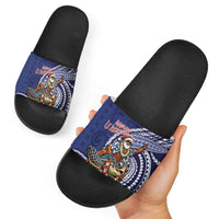 Samoa Christmas Slide Sandals Santa Riding Sea Turtle DT05 - Polynesian Pride