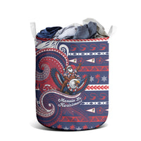 American Samoa Christmas Laundry Basket Santa Riding Bald Eagle DT05 - Polynesian Pride