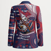 American Samoa Christmas Blazer Santa Riding Bald Eagle DT05 - Polynesian Pride