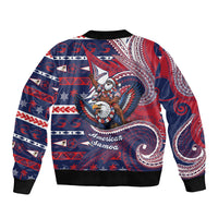 American Samoa Christmas Bomber Jacket Santa Riding Bald Eagle DT05 - Polynesian Pride