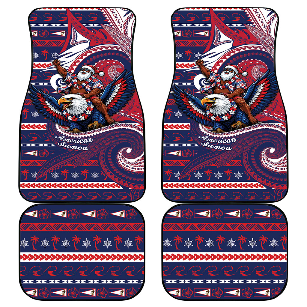 American Samoa Christmas Car Mats Santa Riding Bald Eagle DT05 - Polynesian Pride