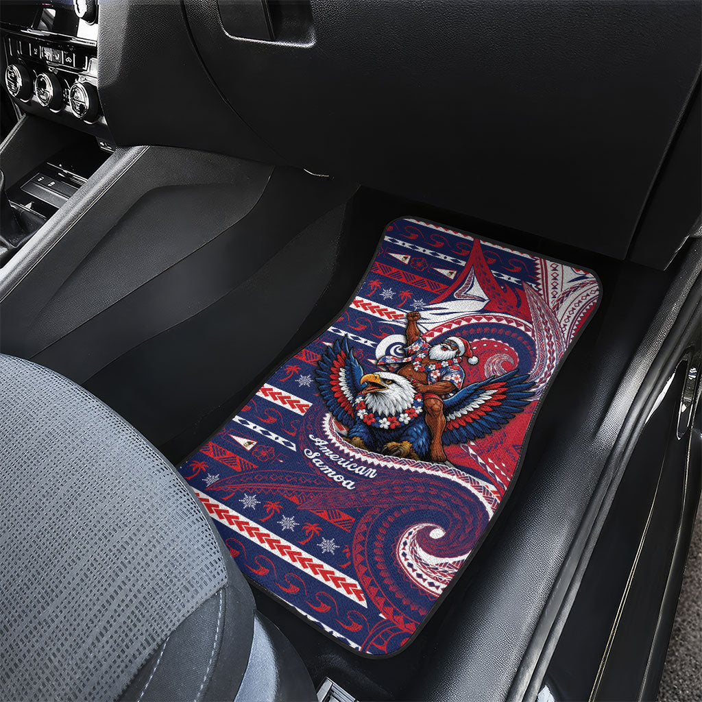 American Samoa Christmas Car Mats Santa Riding Bald Eagle DT05 - Polynesian Pride