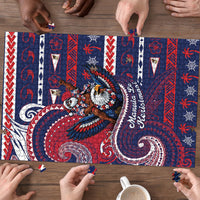 American Samoa Christmas Puzzle Santa Riding Bald Eagle DT05 - Polynesian Pride