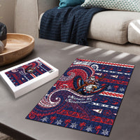 American Samoa Christmas Puzzle Santa Riding Bald Eagle DT05 - Polynesian Pride