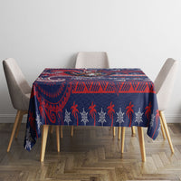 American Samoa Christmas Tablecloth Santa Riding Bald Eagle DT05 - Polynesian Pride
