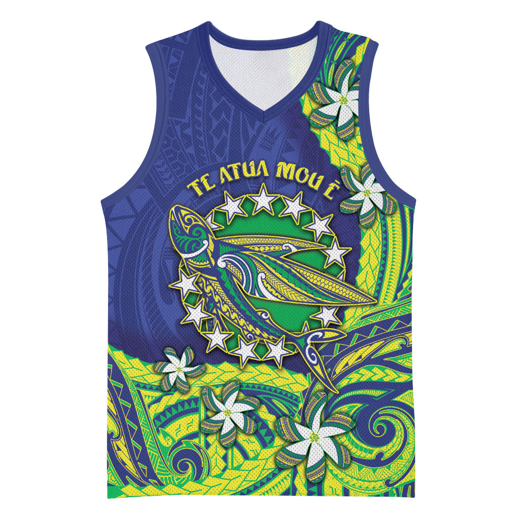 Cook Islands Language Week Basketball Jersey Flying Fish 15 Stars Tribal Patterns