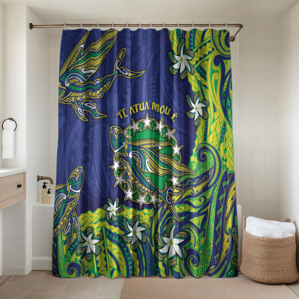 Cook Islands Language Week Bathroom Set Flying Fish 15 Stars Tribal Patterns