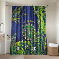 Cook Islands Language Week Bathroom Set Flying Fish 15 Stars Tribal Patterns