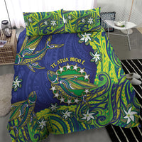 Cook Islands Language Week Bedding Set Flying Fish 15 Stars Tribal Patterns