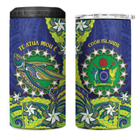 Cook Islands Language Week 4 in 1 Can Cooler Tumbler Flying Fish 15 Stars Tribal Patterns