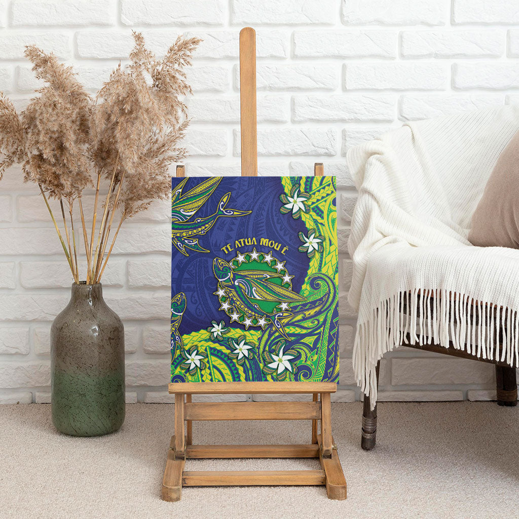 Cook Islands Language Week Canvas Wall Art Flying Fish 15 Stars Tribal Patterns