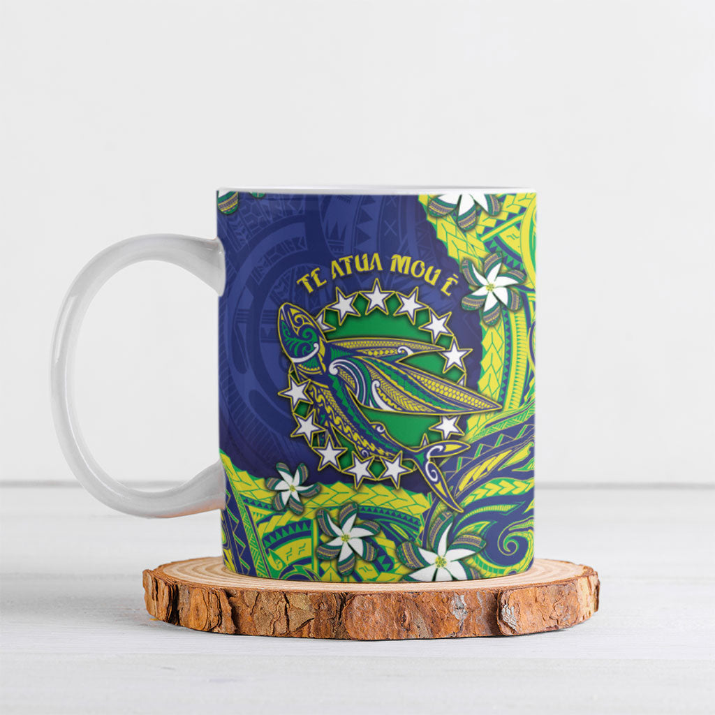 Cook Islands Language Week Ceramic Mug Flying Fish 15 Stars Tribal Patterns