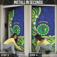 Cook Islands Language Week Door Cover Flying Fish 15 Stars Tribal Patterns