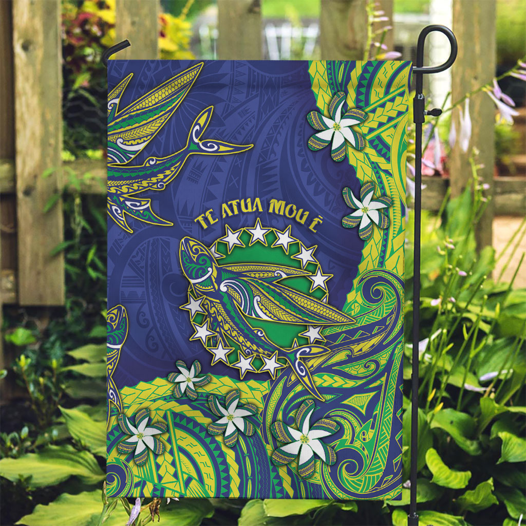 Cook Islands Language Week Garden Flag Flying Fish 15 Stars Tribal Patterns