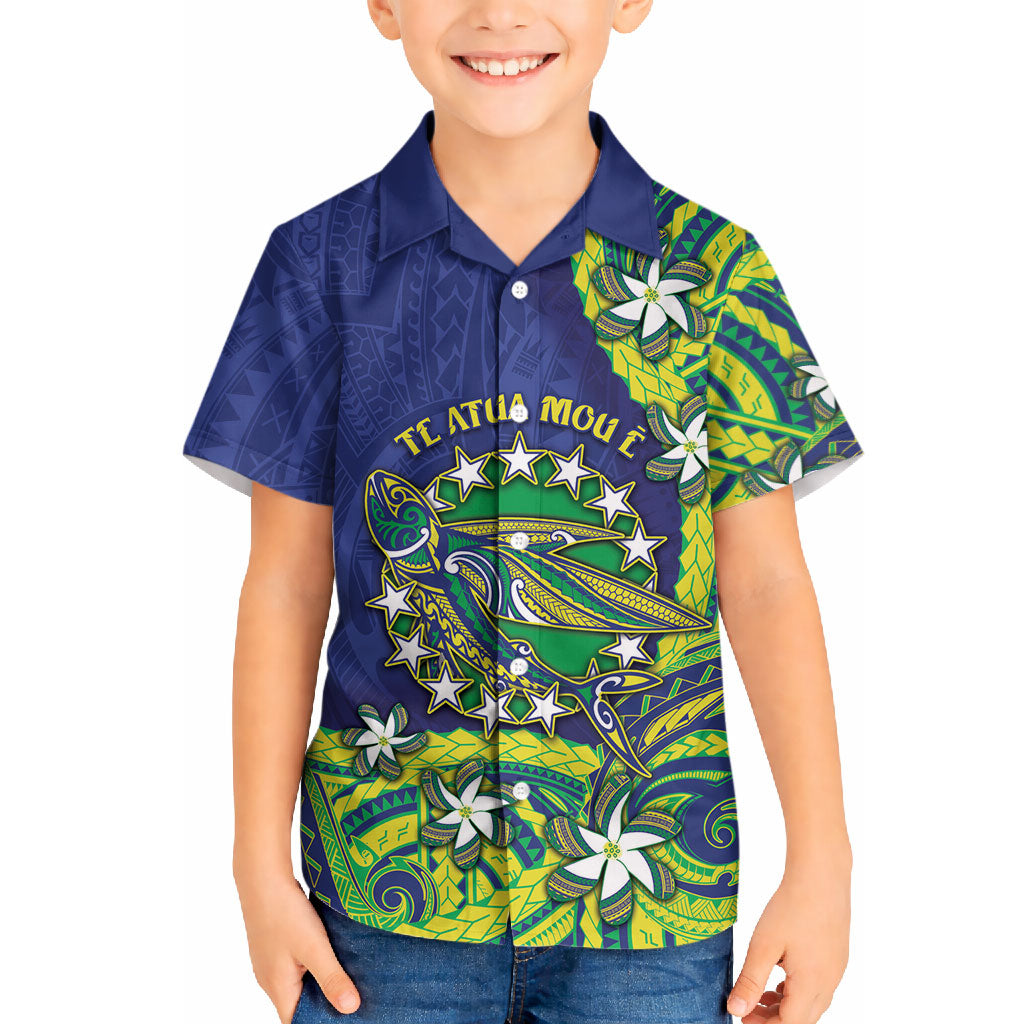Cook Islands Language Week Hawaiian Shirt Flying Fish 15 Stars Tribal Patterns