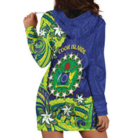 Cook Islands Language Week Hoodie Dress Flying Fish 15 Stars Tribal Patterns