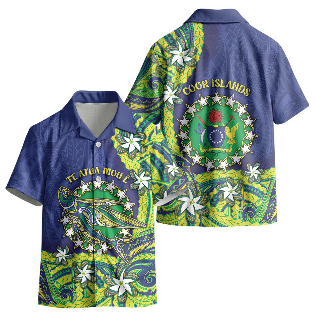 Cook Islands Language Week Kid Hawaiian Shirt Flying Fish 15 Stars Tribal Patterns