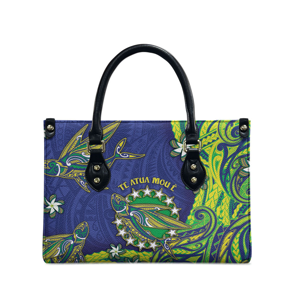 Cook Islands Language Week Leather Bag Flying Fish 15 Stars Tribal Patterns