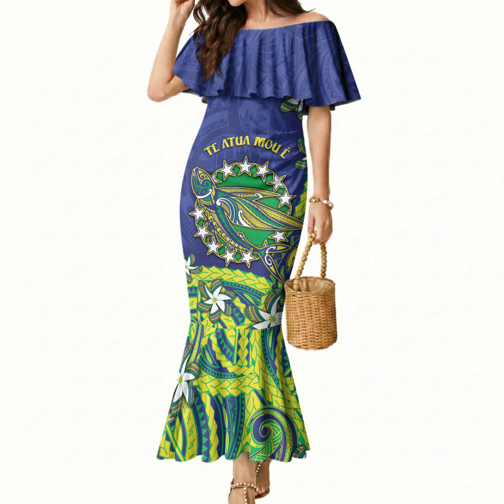 Cook Islands Language Week Mermaid Dress Flying Fish 15 Stars Tribal Patterns