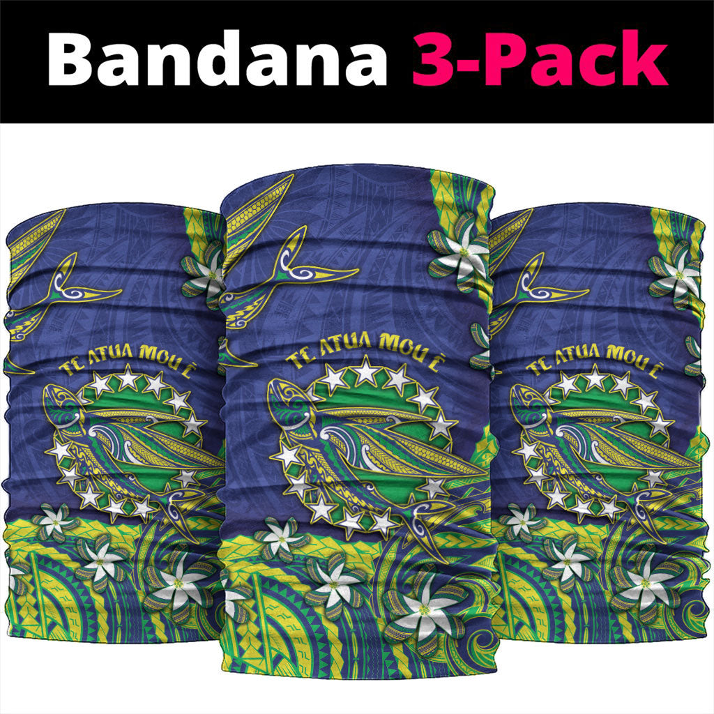 Cook Islands Language Week Neck Gaiter Flying Fish 15 Stars Tribal Patterns