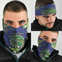 Cook Islands Language Week Neck Gaiter Flying Fish 15 Stars Tribal Patterns