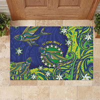 Cook Islands Language Week Rubber Doormat Flying Fish 15 Stars Tribal Patterns