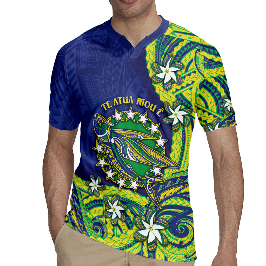 Cook Islands Language Week Rugby Jersey Flying Fish 15 Stars Tribal Patterns