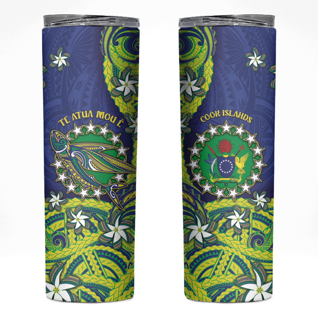 Cook Islands Language Week Skinny Tumbler Flying Fish 15 Stars Tribal Patterns
