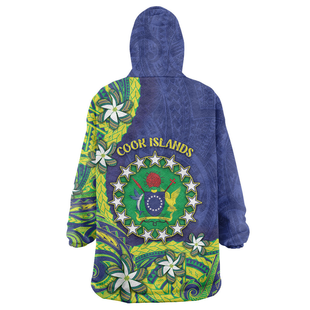 Cook Islands Language Week Wearable Blanket Hoodie Flying Fish 15 Stars Tribal Patterns