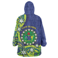Cook Islands Language Week Wearable Blanket Hoodie Flying Fish 15 Stars Tribal Patterns