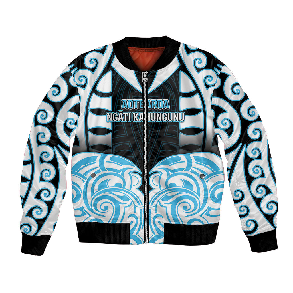 Custom Aotearoa Ngati Kahungunu Bomber Jacket New Zealand Traditional Maori Pattern