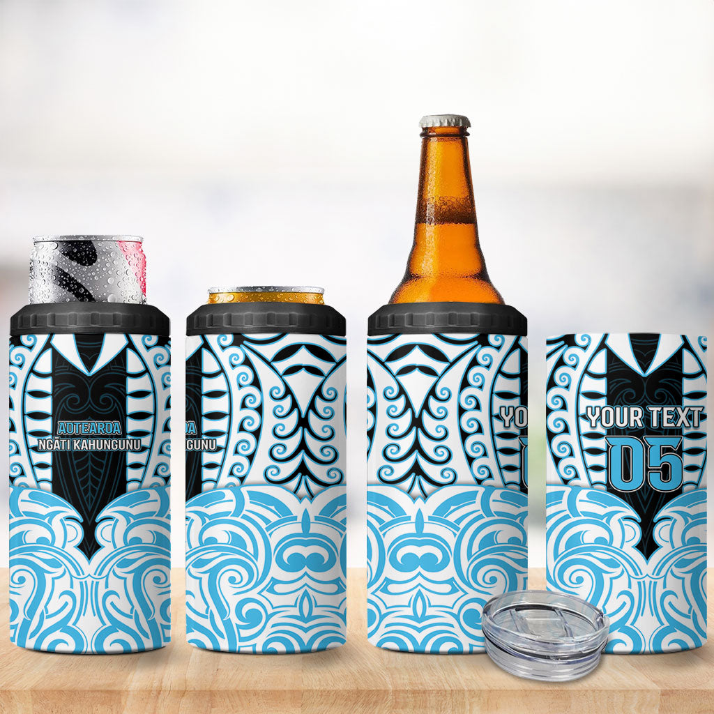 Custom Aotearoa Ngati Kahungunu 4 in 1 Can Cooler Tumbler New Zealand Traditional Maori Pattern