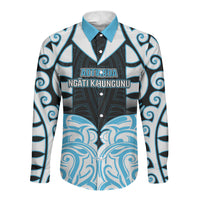 Custom Aotearoa Ngati Kahungunu Long Sleeve Button Shirt New Zealand Traditional Maori Pattern