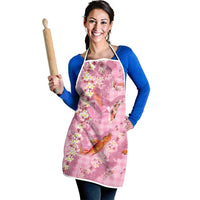 Pink Palaka Hawaiian And Japanese Apron Sakura Lei With Koi Fish DT05 - Polynesian Pride