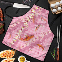 Pink Palaka Hawaiian And Japanese Apron Sakura Lei With Koi Fish DT05 Pink - Polynesian Pride