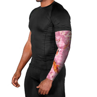 Pink Palaka Hawaiian And Japanese Arm Sleeves Sakura Lei With Koi Fish DT05 - Polynesian Pride