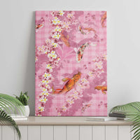 Pink Palaka Hawaiian And Japanese Canvas Wall Art Sakura Lei With Koi Fish DT05 - Polynesian Pride