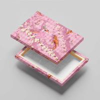 Pink Palaka Hawaiian And Japanese Canvas Wall Art Sakura Lei With Koi Fish DT05 - Polynesian Pride