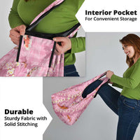 Pink Palaka Hawaiian And Japanese Grocery Bag Sakura Lei With Koi Fish - Polynesian Pride