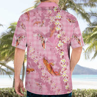 Pink Palaka Hawaiian And Japanese Hawaiian Shirt Sakura Lei With Koi Fish DT05 - Polynesian Pride