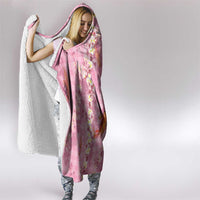 Pink Palaka Hawaiian And Japanese Hooded Blanket Sakura Lei With Koi Fish DT05 - Polynesian Pride