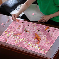 Pink Palaka Hawaiian And Japanese Puzzle Sakura Lei With Koi Fish DT05 - Polynesian Pride