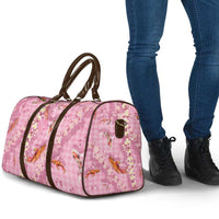 Pink Palaka Hawaiian And Japanese Travel Bag Sakura Lei With Koi Fish - Polynesian Pride