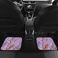 Purple Palaka Hawaiian And Japanese Car Mats Sakura Lei With Koi Fish - Polynesian Pride