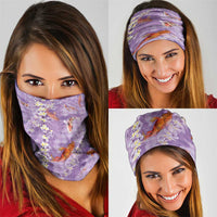 Purple Palaka Hawaiian And Japanese Neck Gaiter Sakura Lei With Koi Fish DT05 - Polynesian Pride