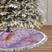 Purple Palaka Hawaiian And Japanese Tree Skirt Sakura Lei With Koi Fish DT05 - Polynesian Pride
