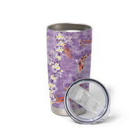 Purple Palaka Hawaiian And Japanese Tumbler Cup Sakura Lei With Koi Fish - Polynesian Pride