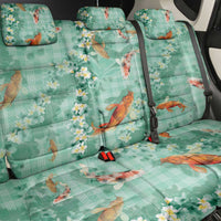 Green Palaka Hawaiian And Japanese Back Car Seat Cover Sakura Lei With Koi Fish DT05 - Polynesian Pride